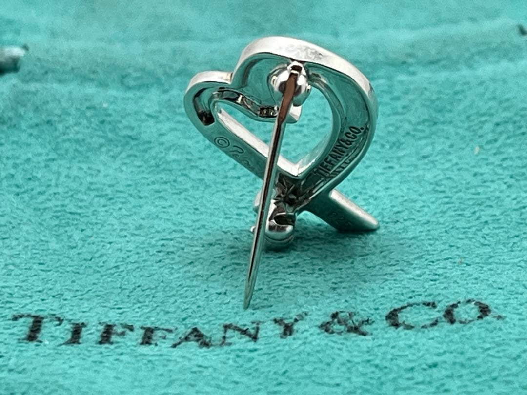 h291 美品　ティファニー　ラビングハート　ブローチ　シルバー　925