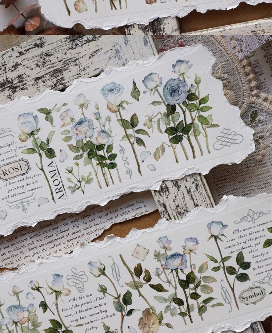 百仓家手帐《玫瑰园冰川》海外マスキングテープ　マステ 【1460】