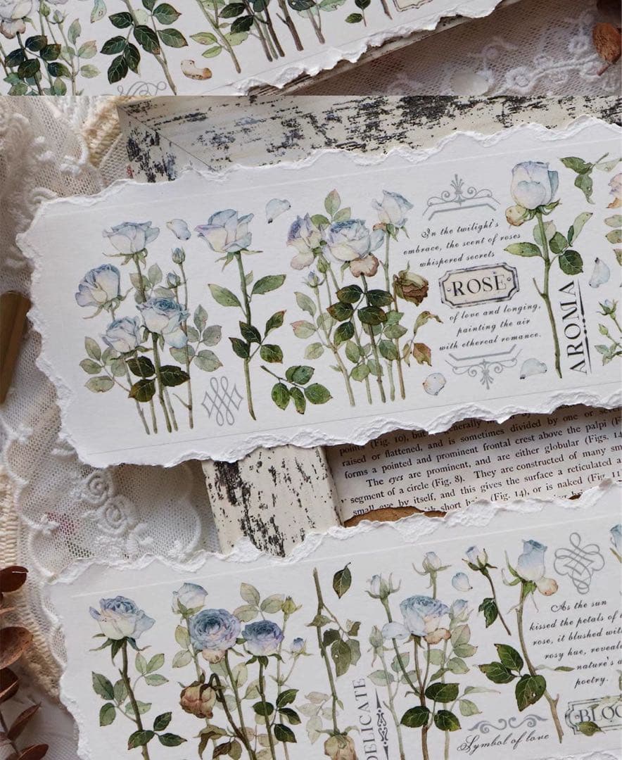 百仓家手帐《玫瑰园冰川》海外マスキングテープ　マステ 【1460】