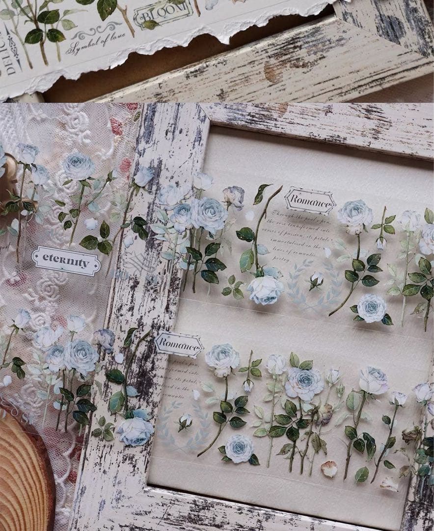 百仓家手帐《玫瑰园冰川》海外マスキングテープ　マステ 【1460】