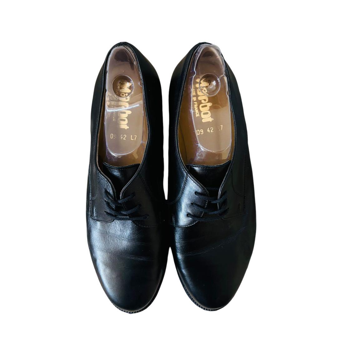 [フランス軍22]実物レザーサービスシューズサイズ42約25.5〜26.5cm