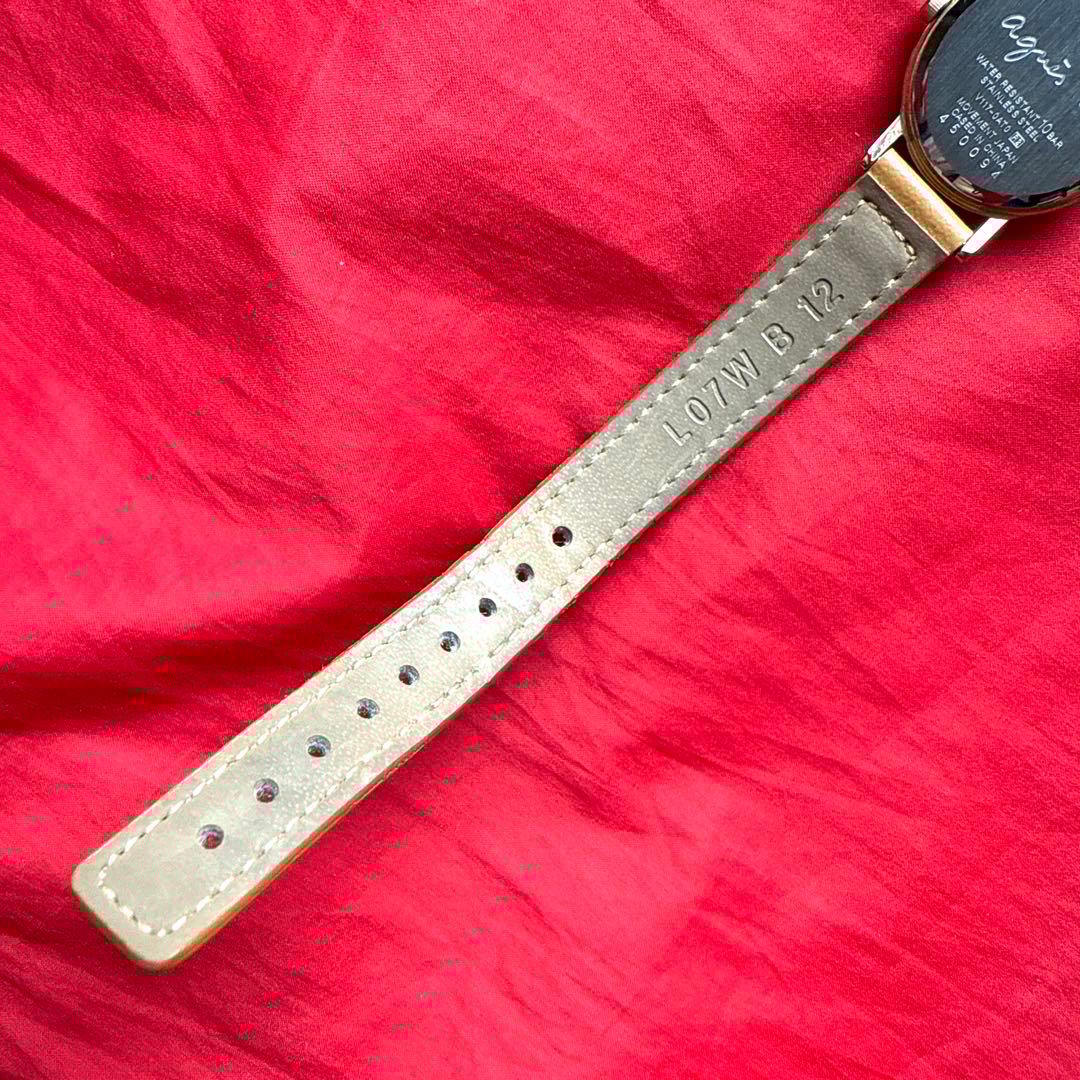 Agnes b. 腕時計 アニエスb SOLAR レザーベルト ゴールド色