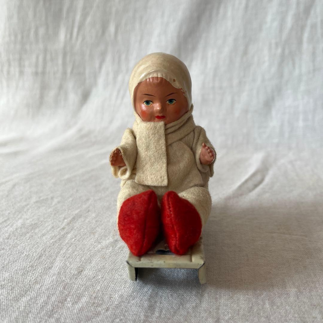 レア　ドイツ　アンティーク　ぜんまい　ソリ滑り