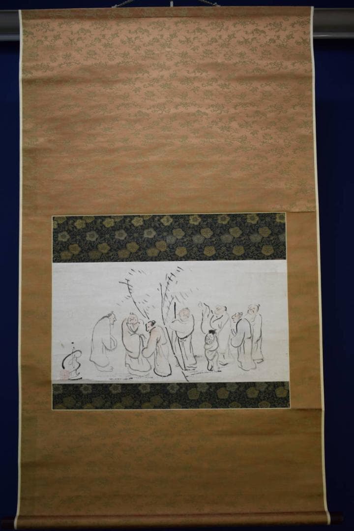 模写/池大雅/竹林七賢人図/絹表装/布袋屋掛軸HF-785