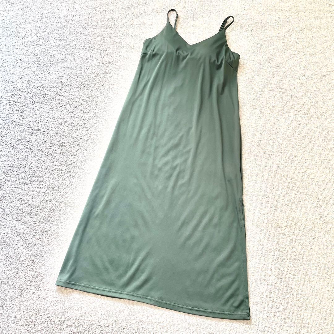 【幻の完売商品！着用１回】pinue ピヌエ シフォンドレス オリーブグリーン