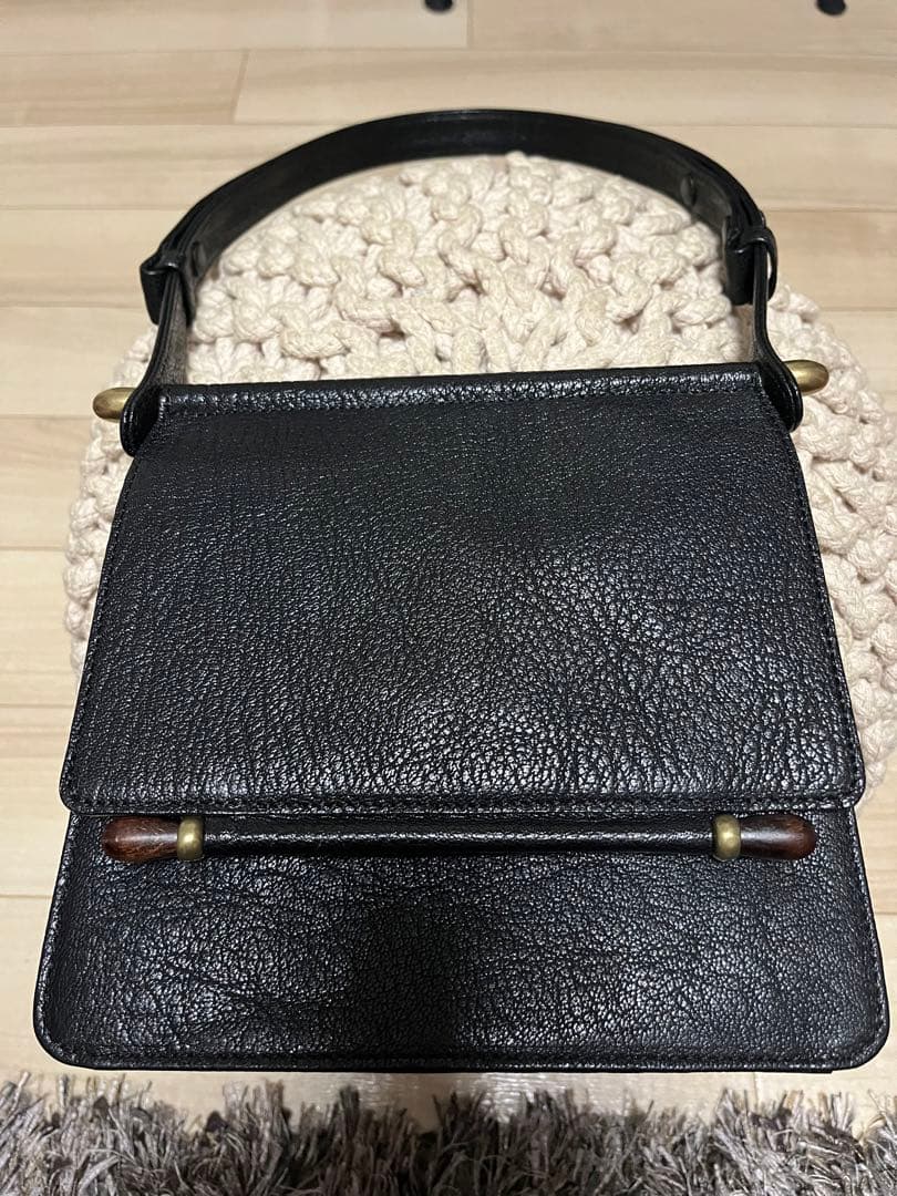 【希少】美品✨トフアンドロードストーン　ショルダーバッグ　ブラックレザー