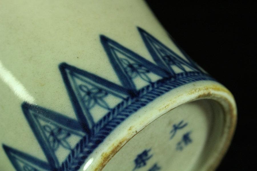 中国美術 青花 首長瓶 高25cm(K-A202)