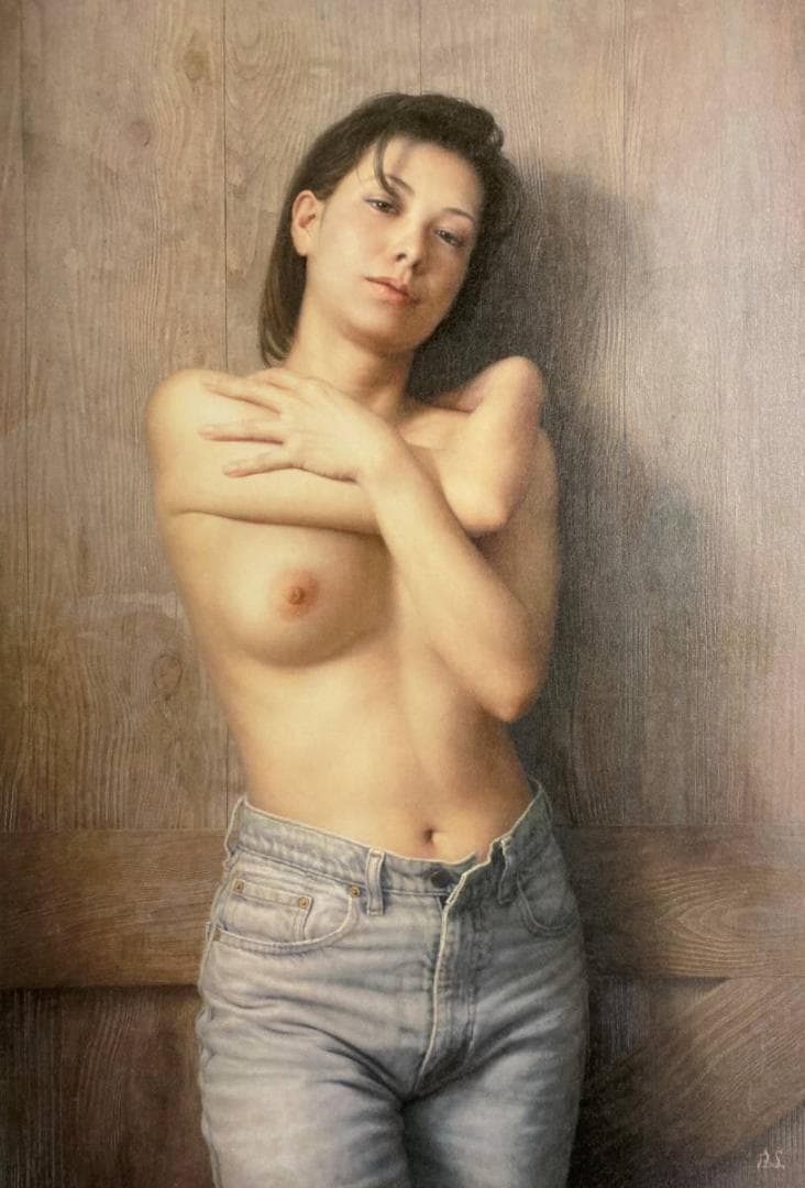 島村信之、「Wood Wall」、希少な画集、オーダーマット付・日本製新品額入り