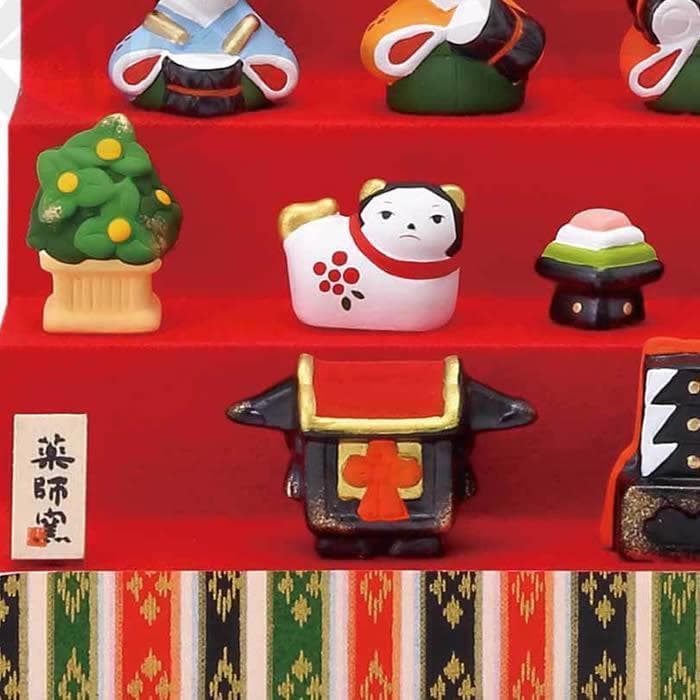 薬師窯　錦彩花かざり雛　五段飾り　ひな人形　新品　ひな祭り　お雛様　ミニチュア