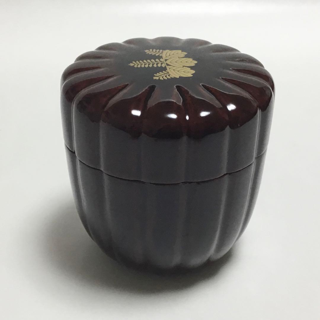 中棗 溜菊型 桐紋 中谷秀斉 茶道具 古物品