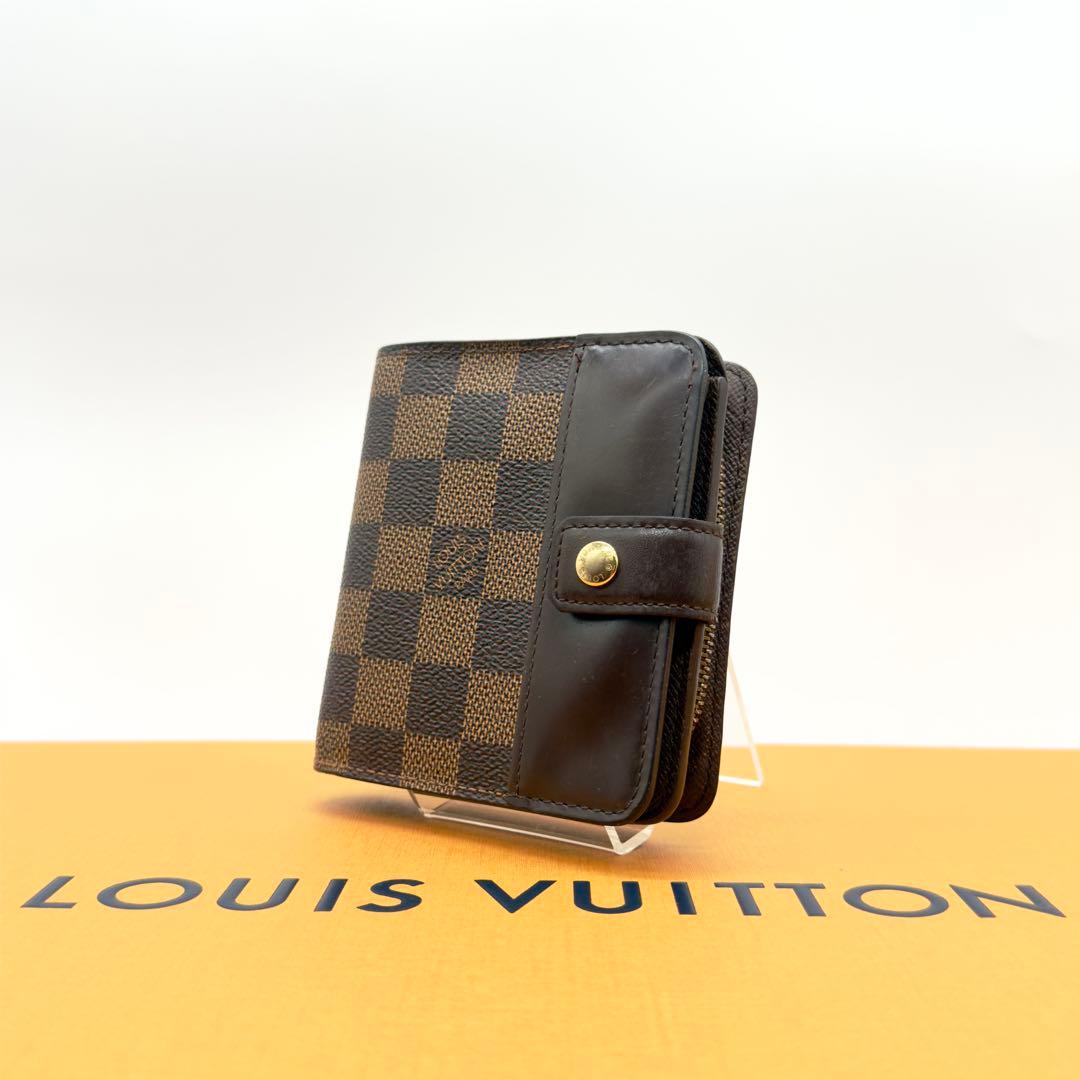 美品✨ルイヴィトン　ダミエコンパクトジップ　二つ折り財布コンパクト　ユニセックス