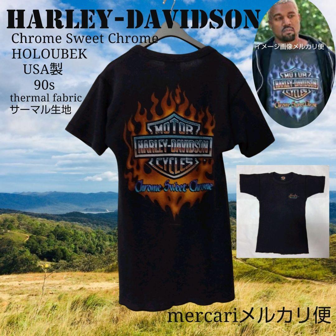 90s USA製 ハーレーダビットソン HOLOUBEK フレイム Tシャツ