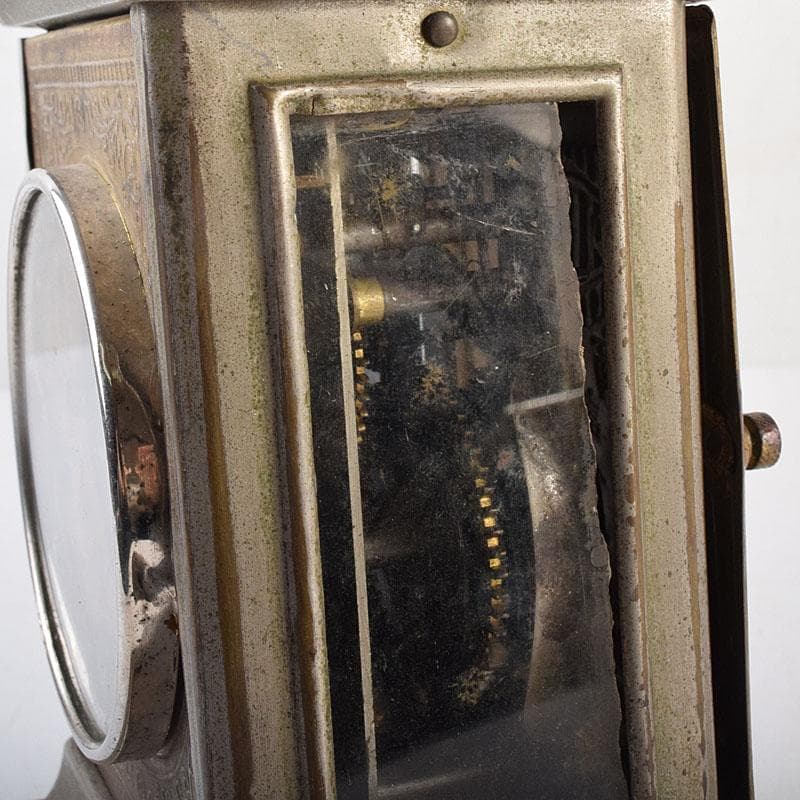 アンティーク　昭和レトロ　謙信洋行　置時計　ゼンマイ式　ジャンク品　VR8849