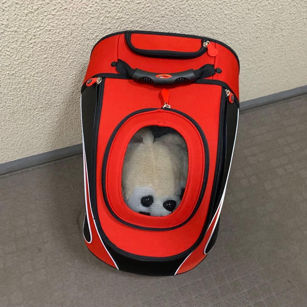 PAWS カート式キャリーバッグ　レッド