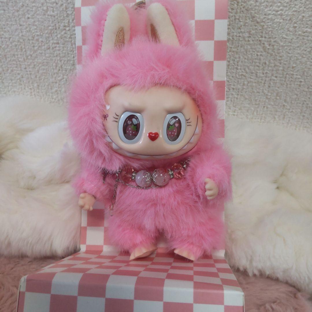 海外限定イチゴZIMOMO♡ぬいぐるみキーホルダー LABUBU♡+。♪
