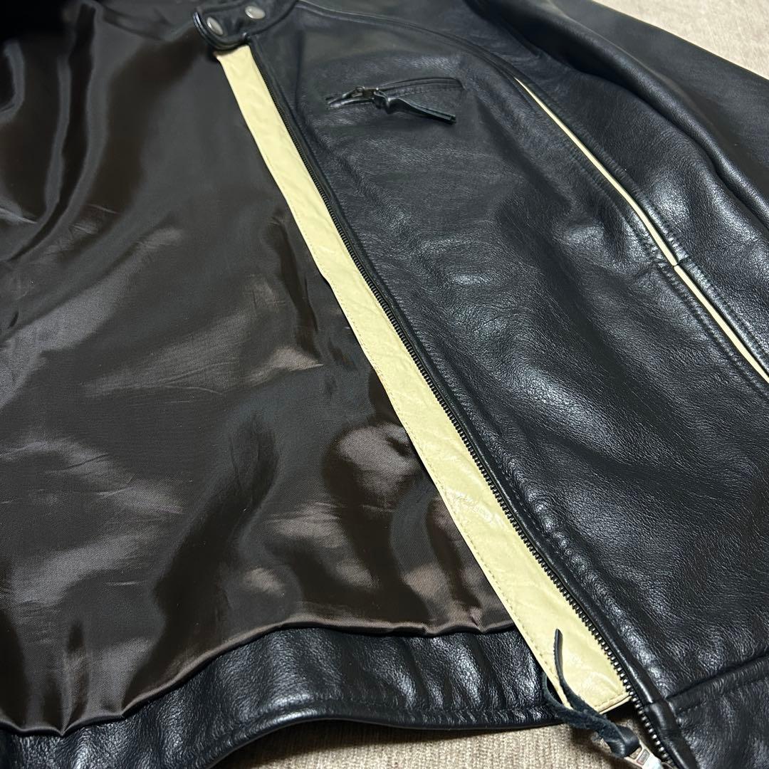 美品　PS PaulSmith シングルライダースジャケット　(L) 牛革　黒