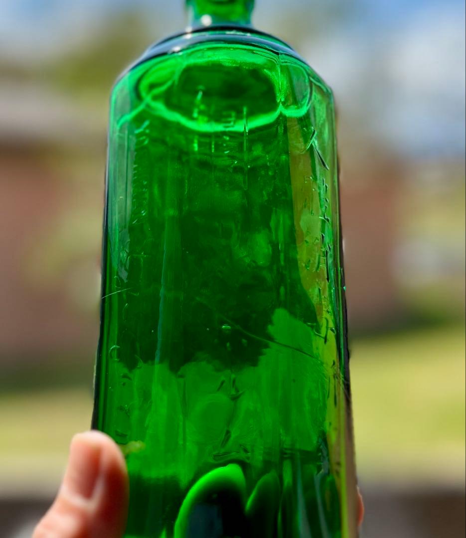 人體消毒新薬ビン　ヨシマン　リゾホルム　八角瓶　神薬　エンボス　ガラスビン