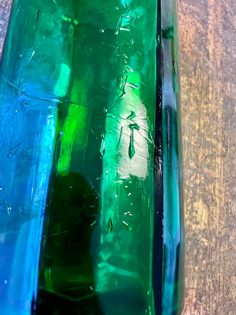 人體消毒新薬ビン　ヨシマン　リゾホルム　八角瓶　神薬　エンボス　ガラスビン