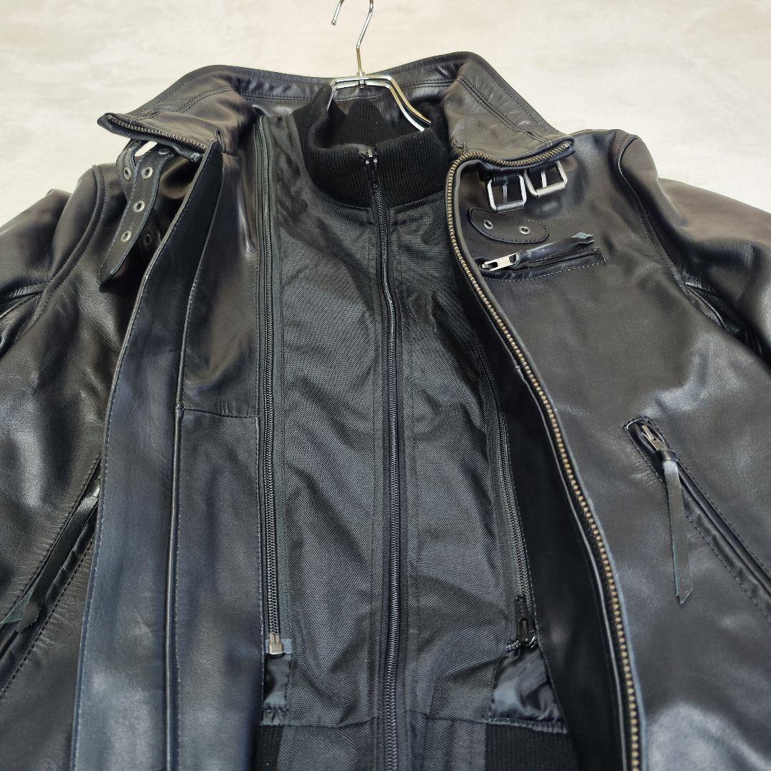 リューグーレザーズ WING-NECK ハイ シングルライダース ボアインナー付