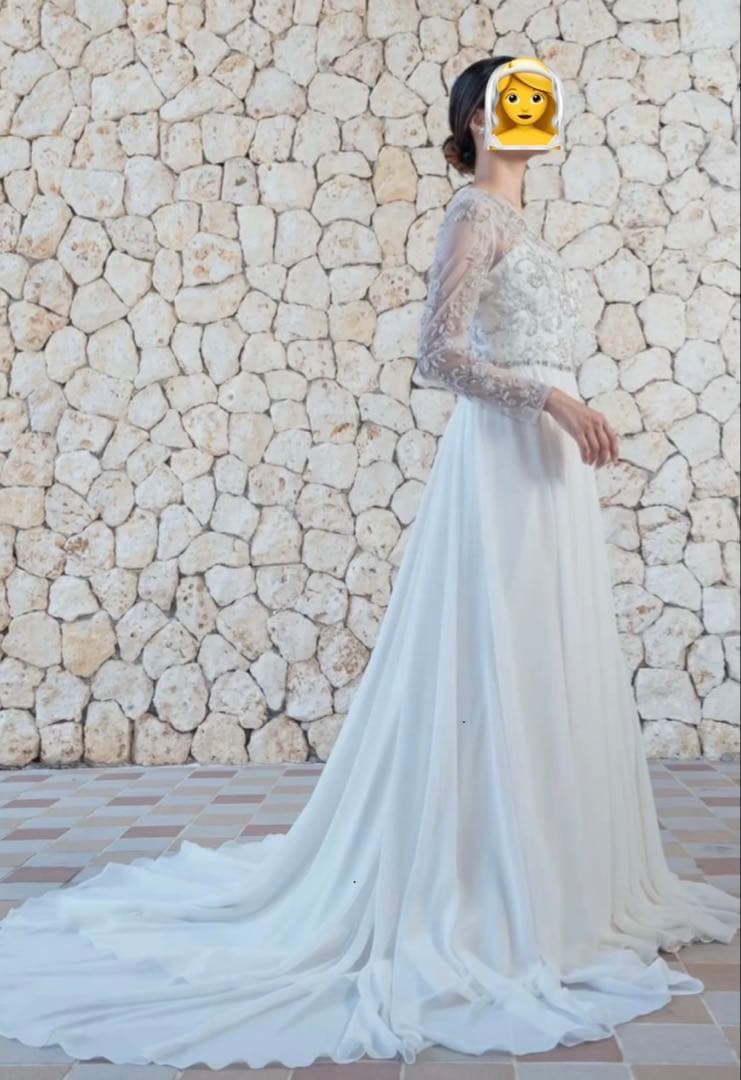 【最終値下げ】限定品　ホワイト レース 長袖 ウェディングドレス