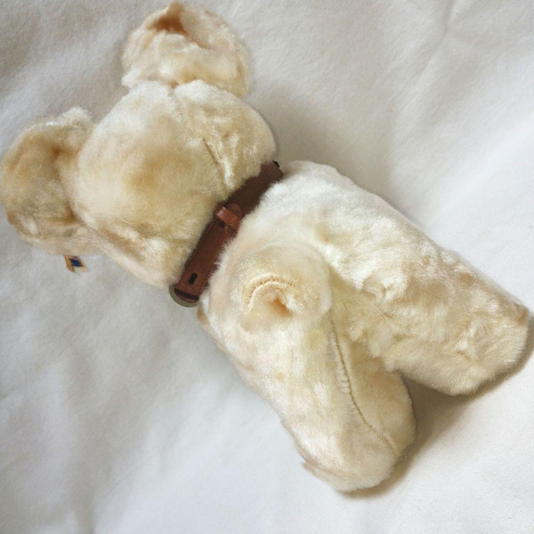 【昭和レトロ】紙タグ付 白い小犬のぬいぐるみ アンティーク　日本製