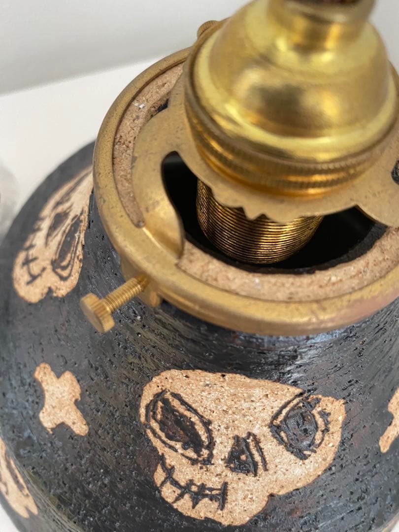 十鶴　工房十鶴　ドクロランプシェード貴重作品