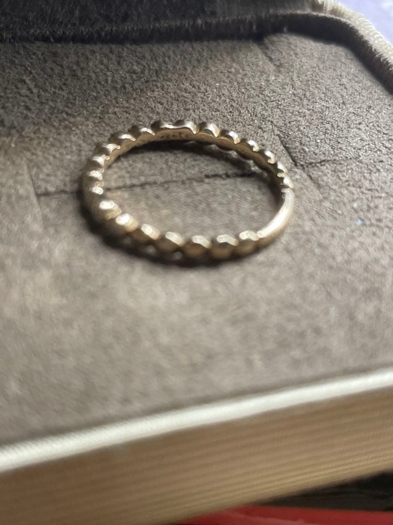 agete K10 0.09ct フリルリング 8号