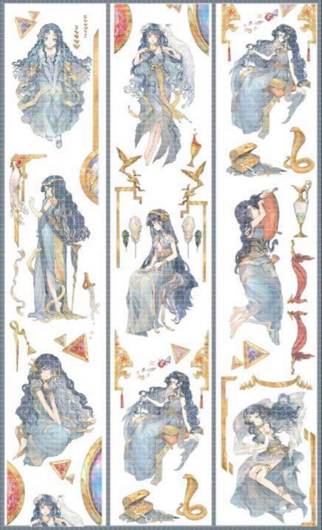 《在庫ラスト❗️処分セール》海外人物　マスキングテープ　墨魚 14点　⚠️ホロpet