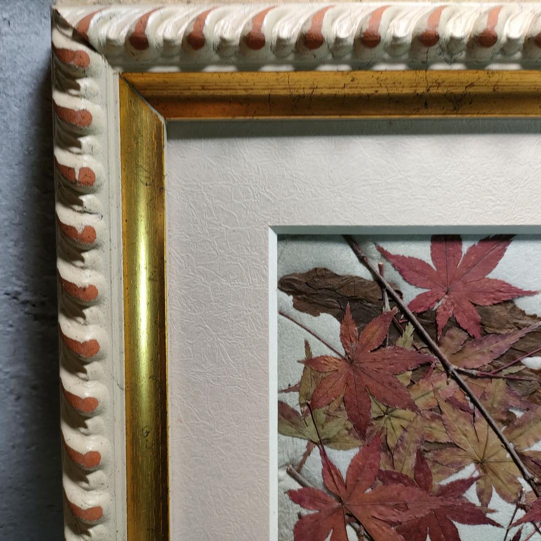 押し花専用額 高級額入り 押し花アート  不思議な花倶楽部  モミジとあじさい