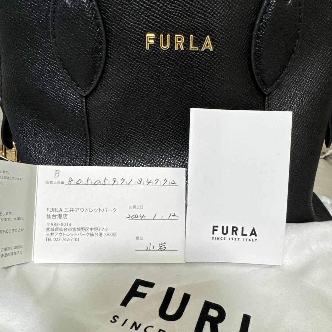 フルラFURLAヴィットリアドームS黒ブラック2wayハンド斜めがけ