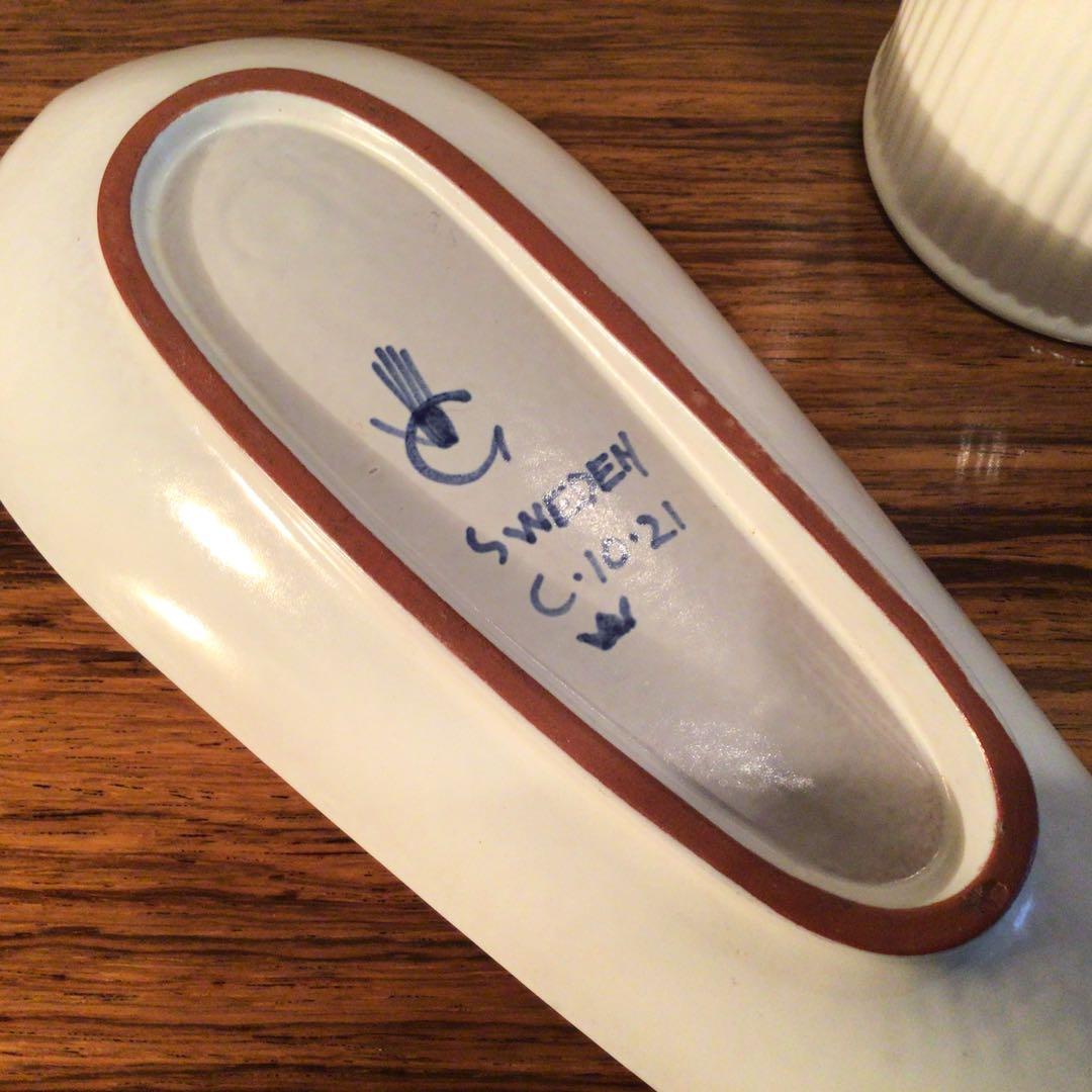 Stig Lindbergh リンドベリ　ファイアンス　リーフ　超美品