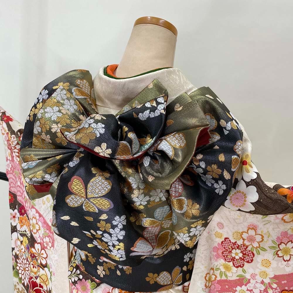 振袖フルセット 白 ピンク 成人式 草履バック付き 帯 小物一式 S-191