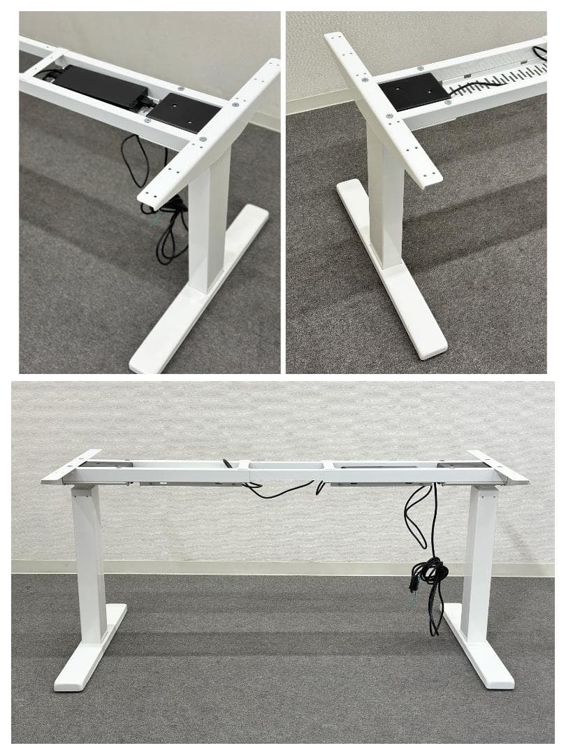 FLEXISPOT■電動式昇降デスク　幅140cm　高さ調節　パソコン　ホワイト