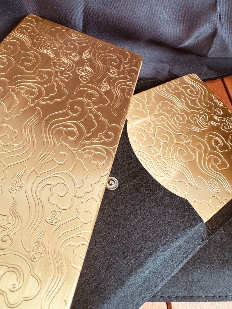 激レア！真鍮製 ハーフユニット天板2枚組 IGT規格 雲柄検:peak