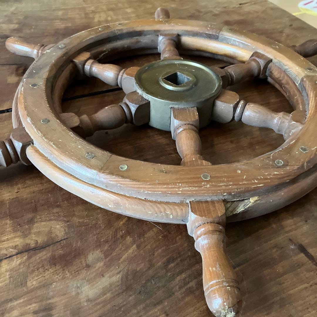 船舵 操舵輪 ラット 船のハンドル アンティーク