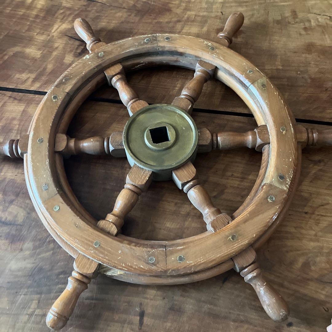 船舵 操舵輪 ラット 船のハンドル アンティーク