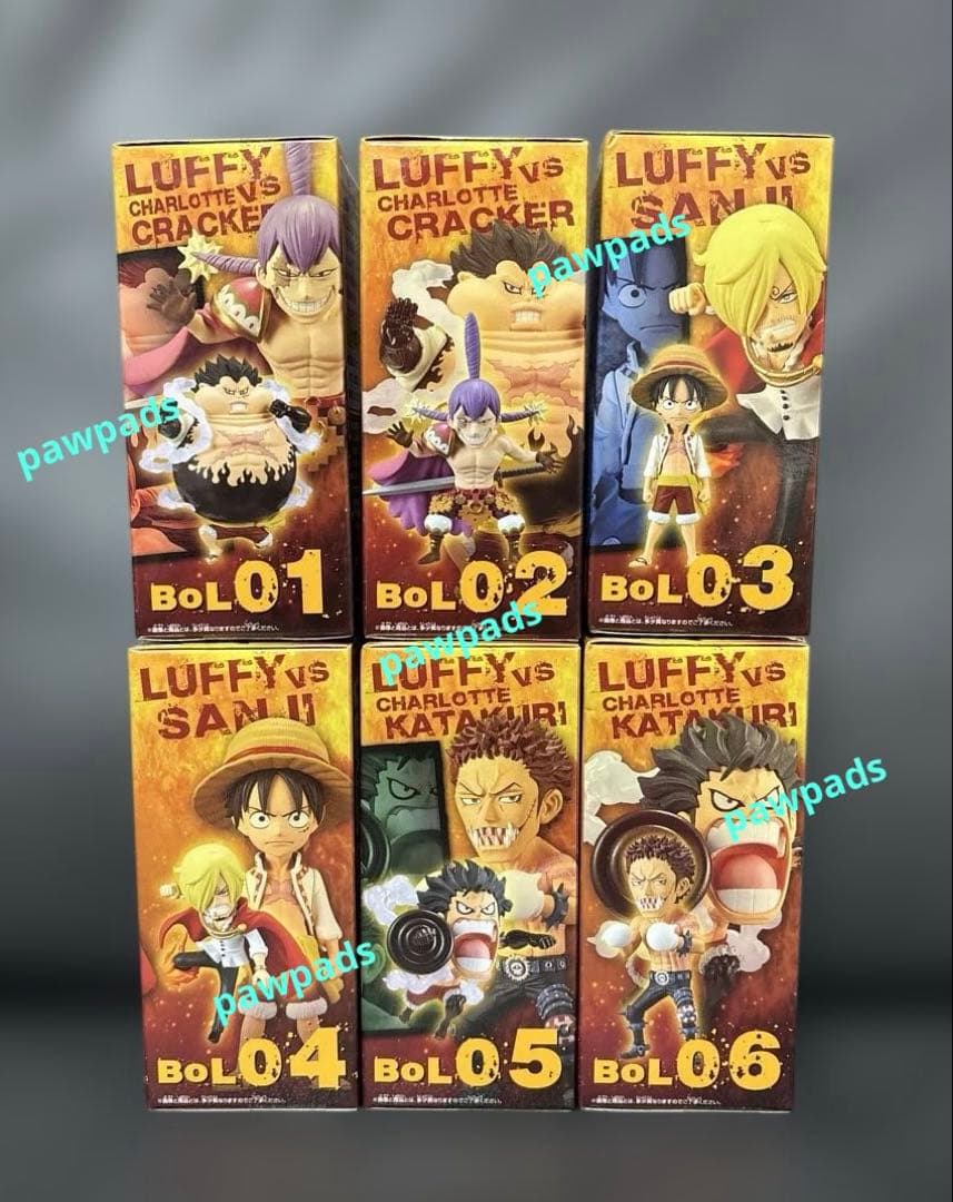 ワンピース　フィギュア　ワーコレ　バトルオブルフィホールケーキアイランド　全6種