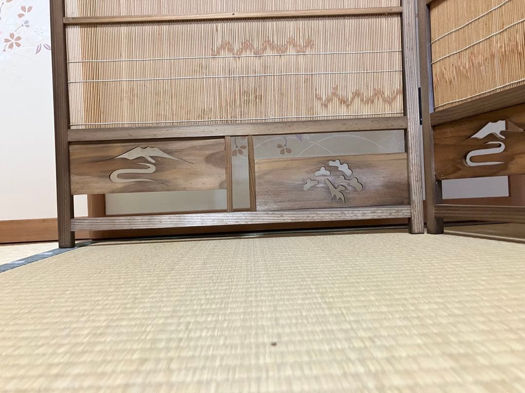 年末年始お値下げ　簾戸　衝立　漆塗り　ビンテージ　もう作れない　明治時代　建具