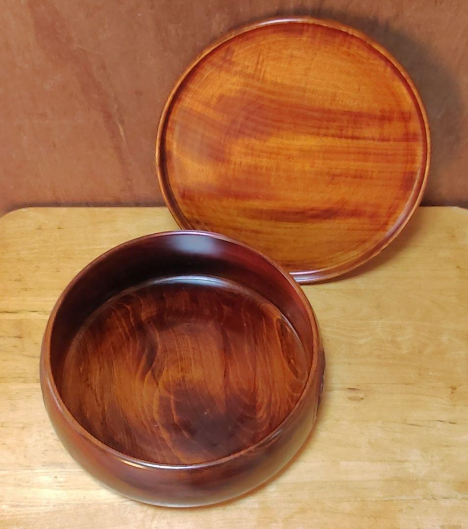 烏城彫 茶櫃（ちゃびつ）岡山県 伝統 漆芸品 使用品 中古