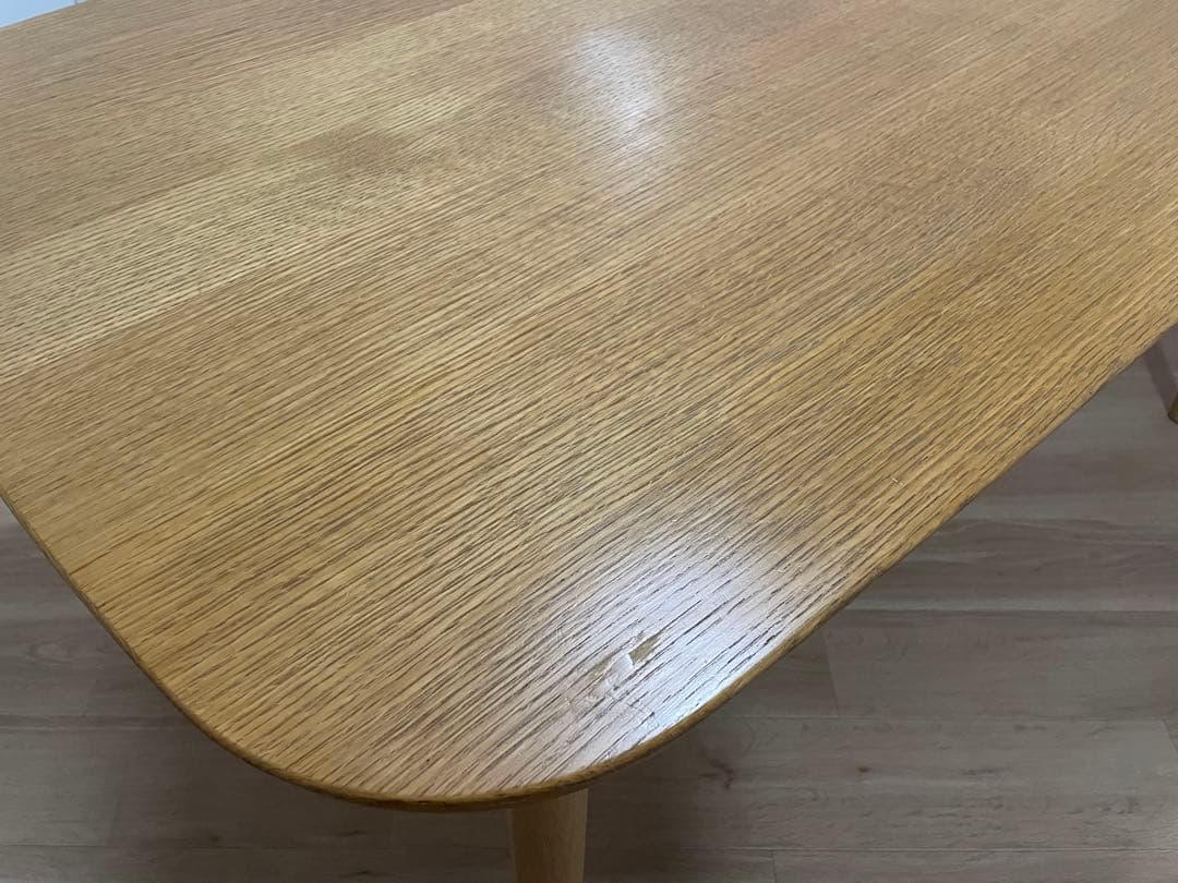 廃盤　無印良品　オーク材テーブル　150㌢　丸脚