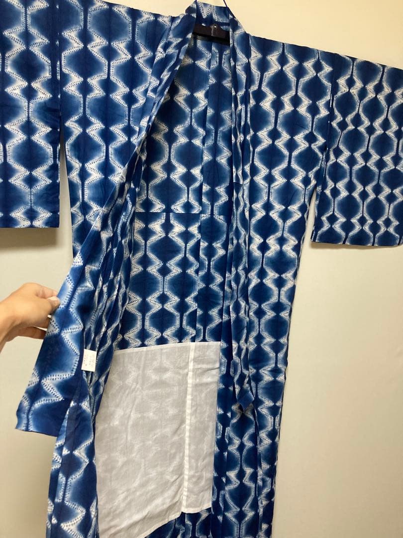 【高級】【美品】有松鳴海絞　日本製の伝統工芸士さん染め絞り 単衣浴衣