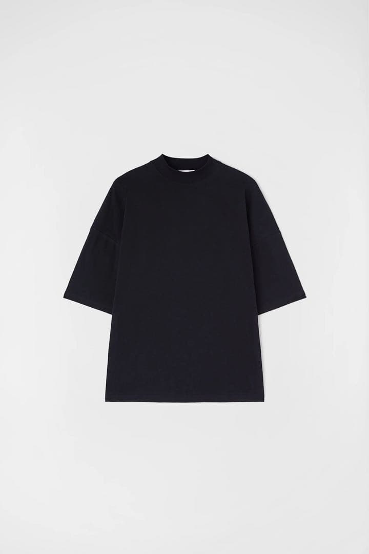 JIL SANDER コットン モックネックTシャツ M インディゴ