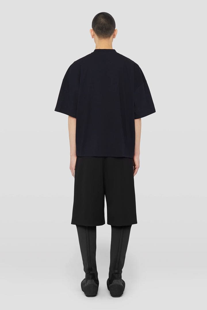JIL SANDER コットン モックネックTシャツ M インディゴ