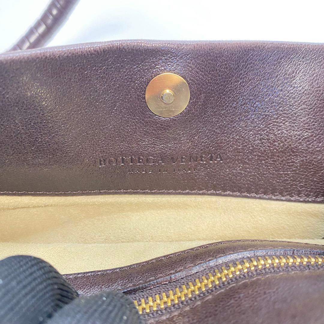 ボッテガヴェネタ ワンショルダーバッグ ブラウン×ピンク イントレチャート