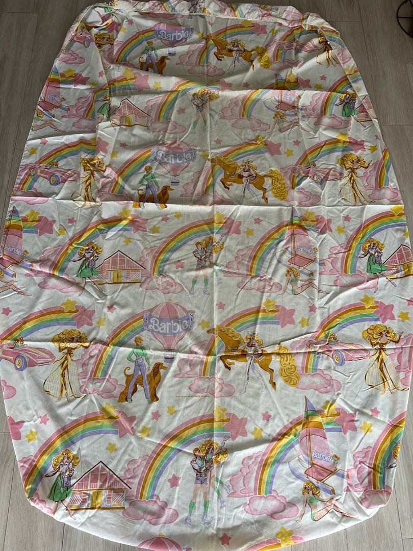 1981年バービーBarbieシーツ古着ヴィンテージ ナイルパーチ　ムチャチャ