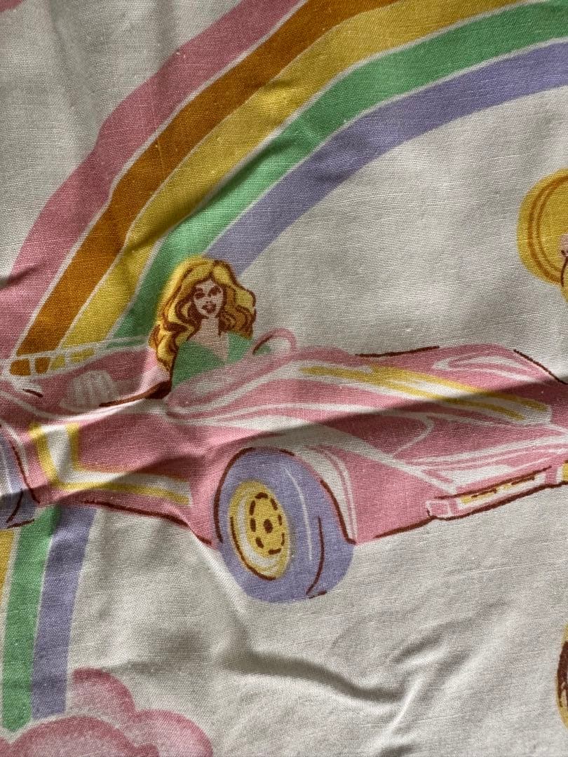 1981年バービーBarbieシーツ古着ヴィンテージ ナイルパーチ　ムチャチャ