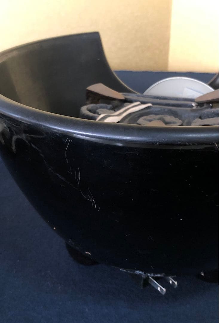 《R》野々田式 風炉型電熱器 黒真塗 B 小板付 元箱付 ① 1f