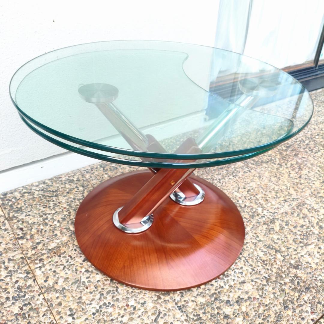 ロナルドシュミット ガラステーブル ドイツ 回転式テーブル IDC大塚家具