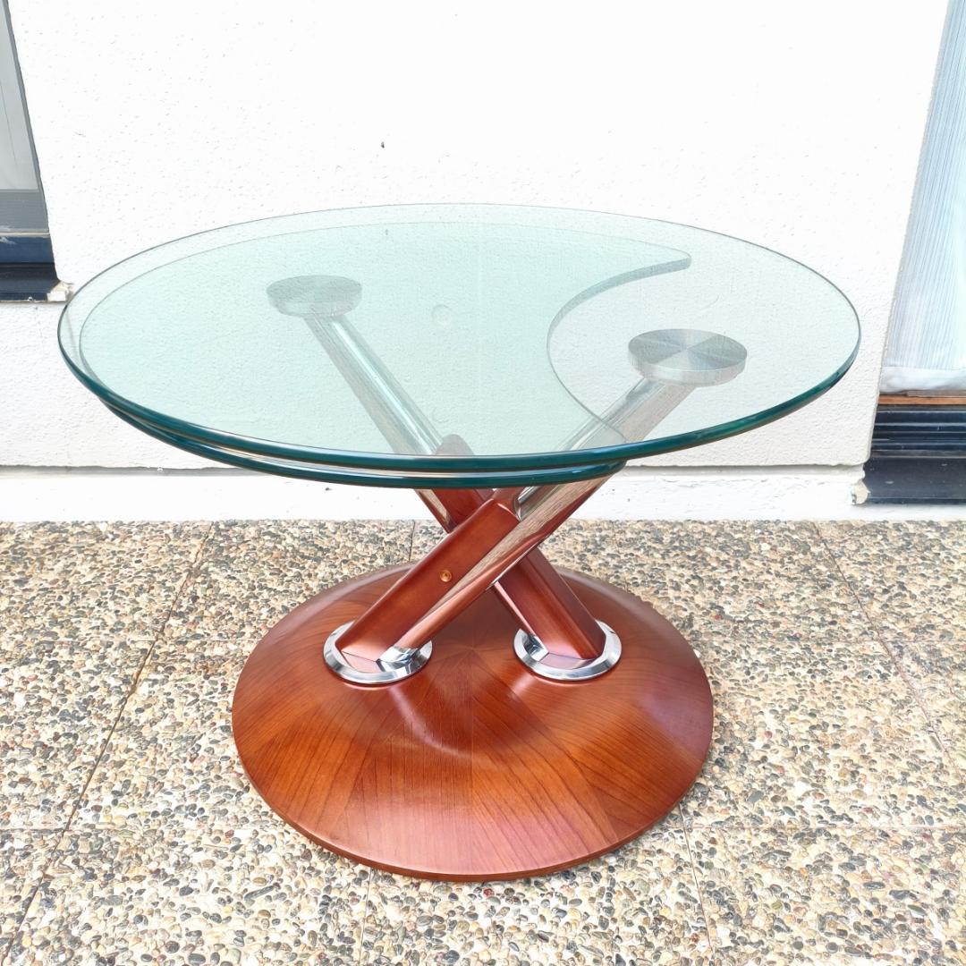 ロナルドシュミット ガラステーブル ドイツ 回転式テーブル IDC大塚家具