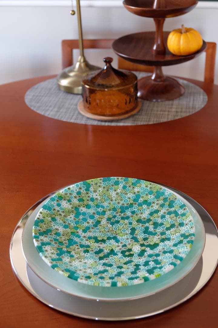 ヴェネチアングラス ミルフィオリ プレート ムリーニ 江波冨士子 花瓶 田子美紀